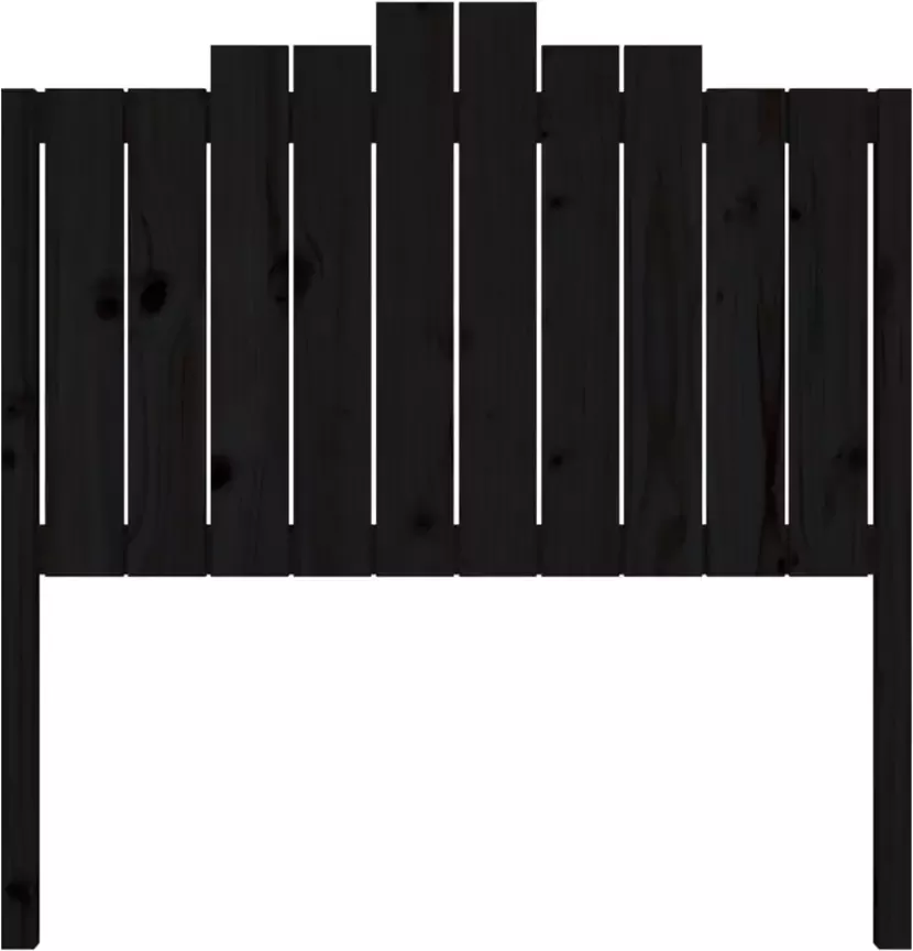 VIDAXL Hoofdbord 106x4x110 cm massief grenenhout zwart - Foto 2