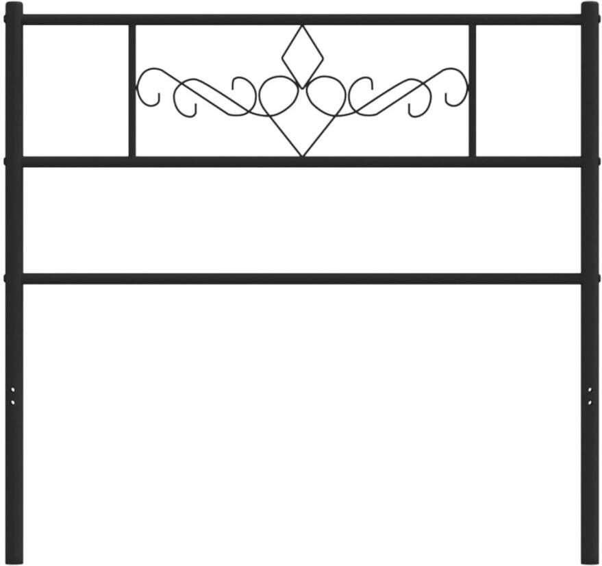 VIDAXL Hoofdbord 107 cm metaal zwart - Foto 2