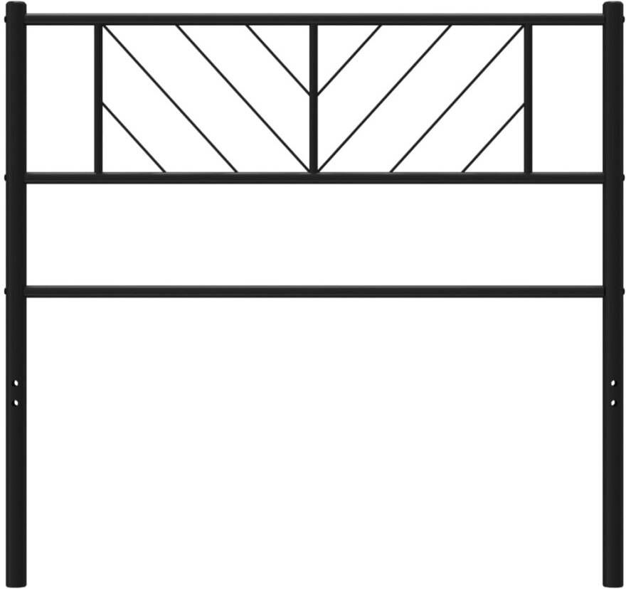 VIDAXL Hoofdbord 107 cm metaal zwart