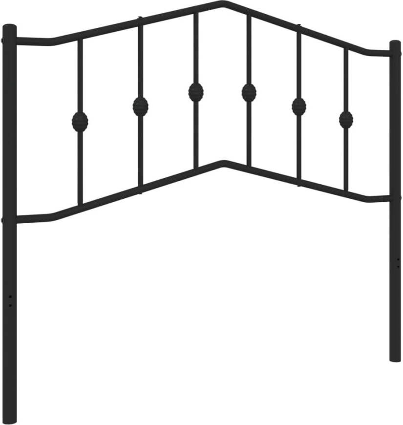 VIDAXL Hoofdbord 107 cm metaal zwart