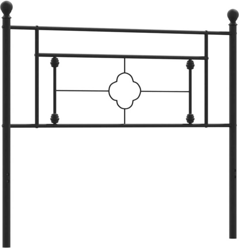 VIDAXL Hoofdbord 107 cm metaal zwart