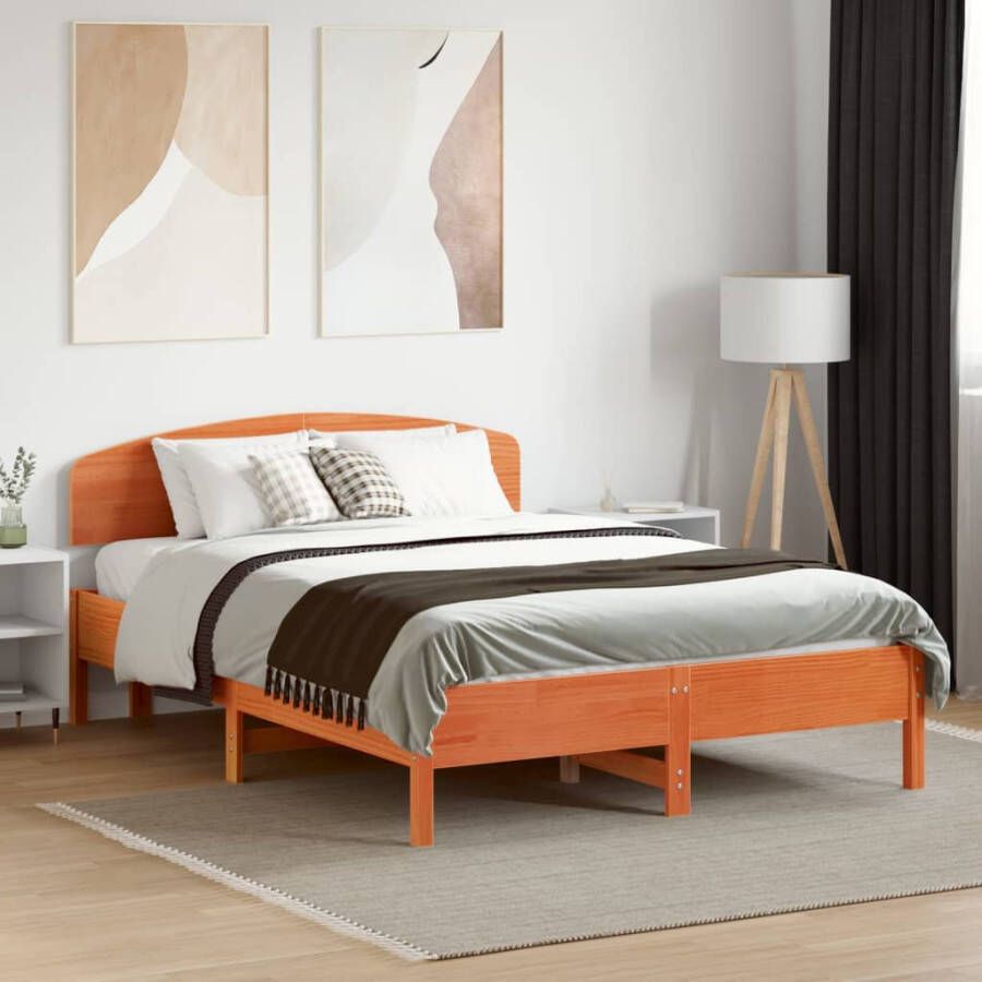 VidaXL Hoofdbord 120 cm massief grenenhout wasbruin - Foto 2