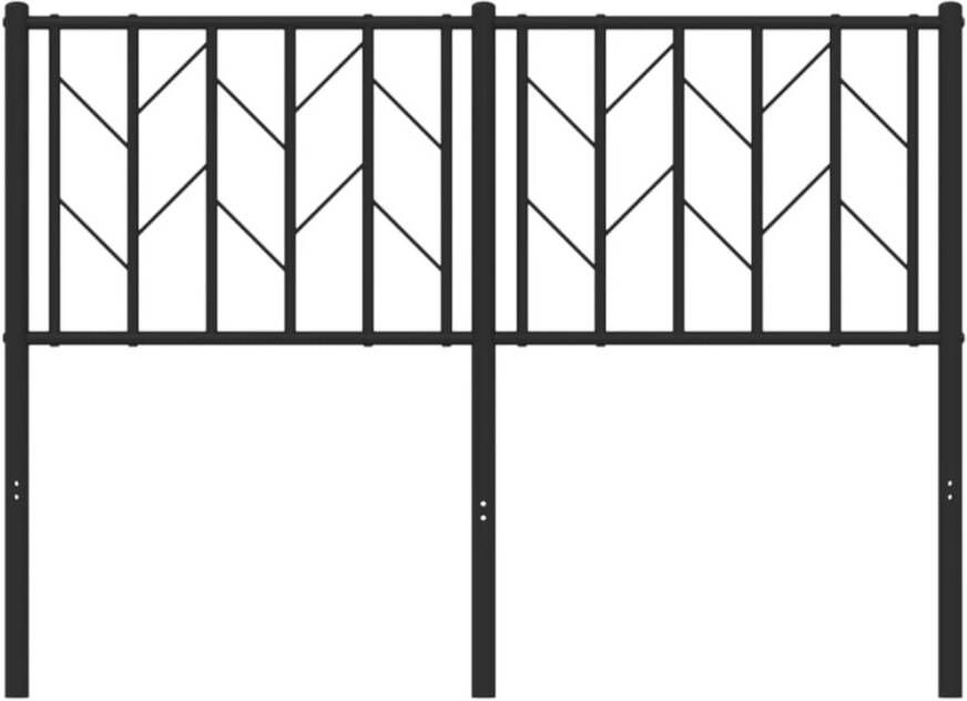 VIDAXL Hoofdbord 120 cm metaal zwart - Foto 3