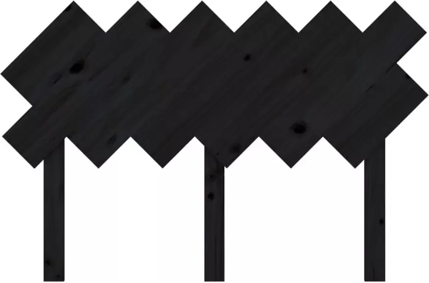 VidaXL Hoofdbord 122 5x3x80 5 cm massief grenenhout zwart - Foto 3