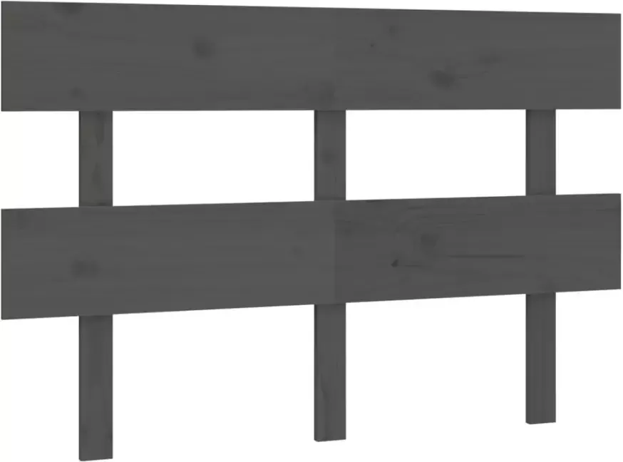 VIDAXL Hoofdbord 124x3x81 cm massief grenenhout grijs - Foto 5
