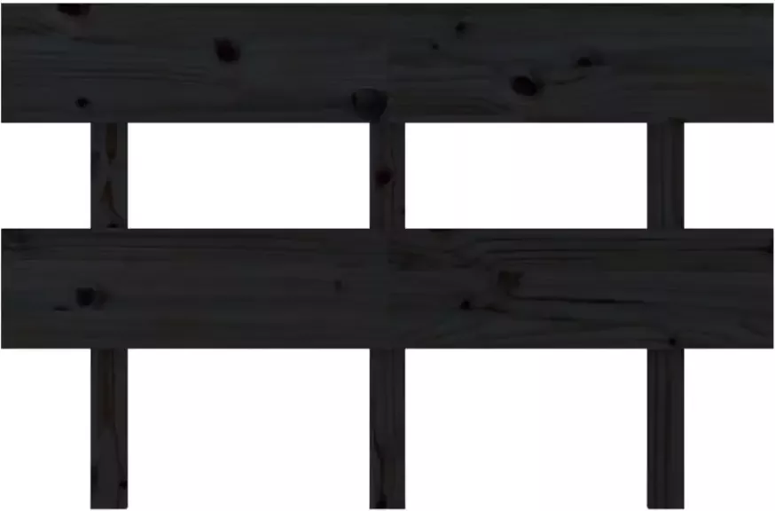 VIDAXL Hoofdbord 124x3x81 cm massief grenenhout zwart - Foto 3