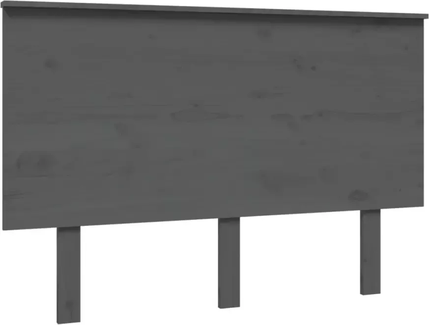 VIDAXL Hoofdbord 124x6x82 5 cm massief grenenhout grijs - Foto 4
