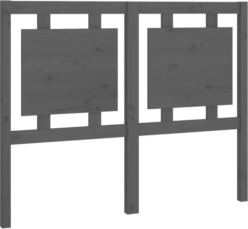 VIDAXL Hoofdbord 125 5x4x100 cm massief grenenhout grijs - Foto 9