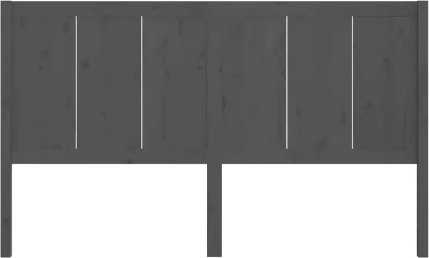 VIDAXL Hoofdbord 125 5x4x100 cm massief grenenhout grijs
