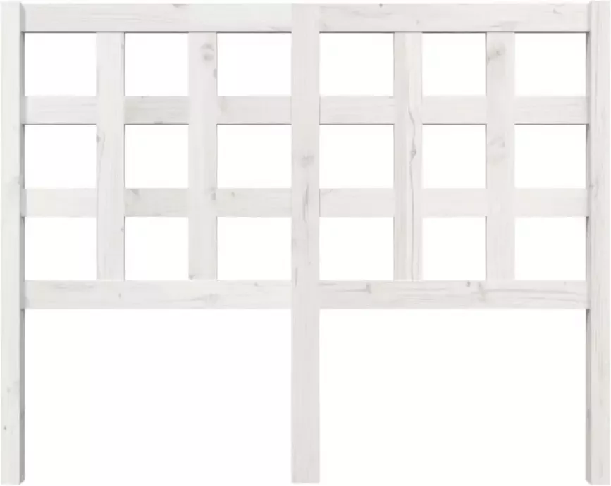 VIDAXL Hoofdbord 125 5x4x100 cm massief grenenhout wit