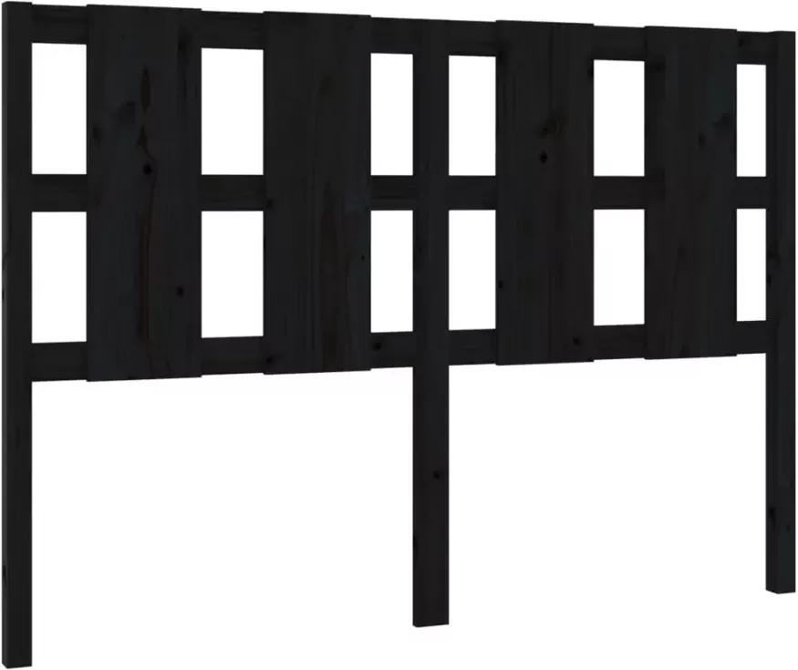 VIDAXL Hoofdbord 125 5x4x100 cm massief grenenhout zwart