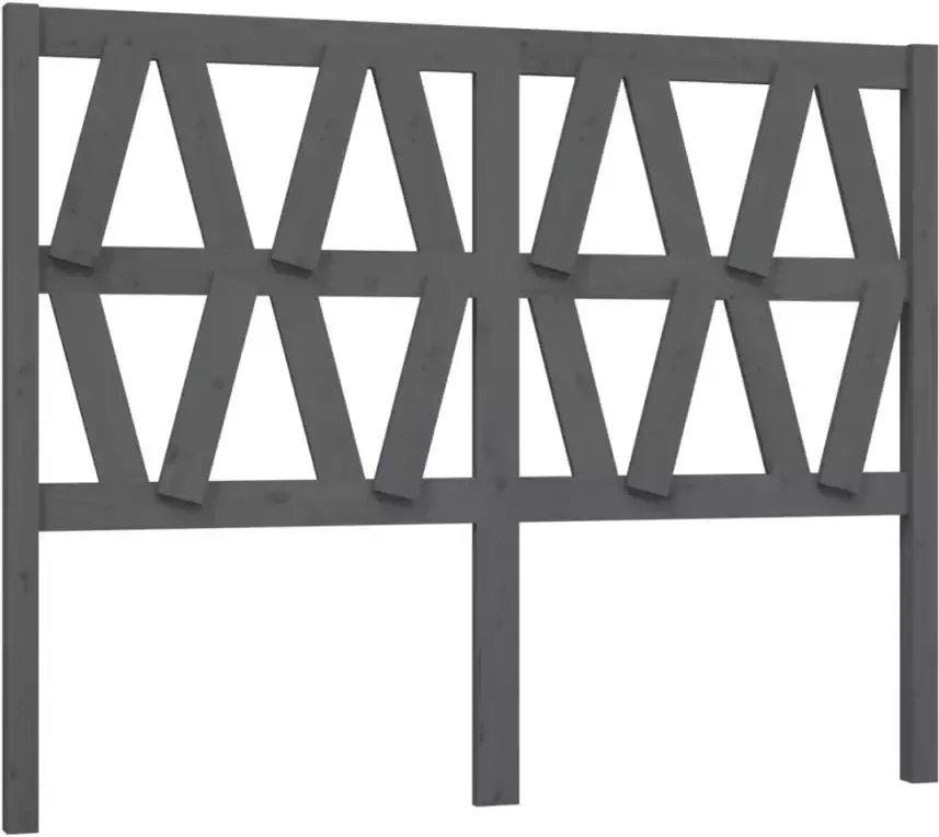 VIDAXL Hoofdbord 126x4x100 cm massief grenenhout grijs - Foto 6