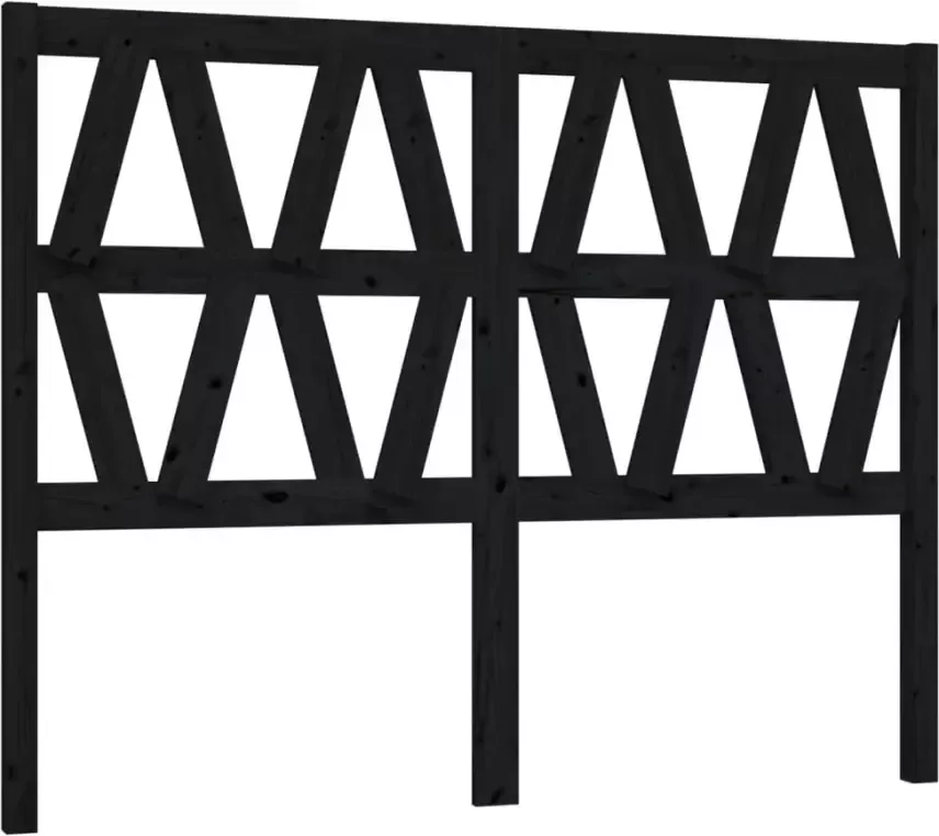 VIDAXL Hoofdbord 126x4x100 cm massief grenenhout zwart - Foto 6