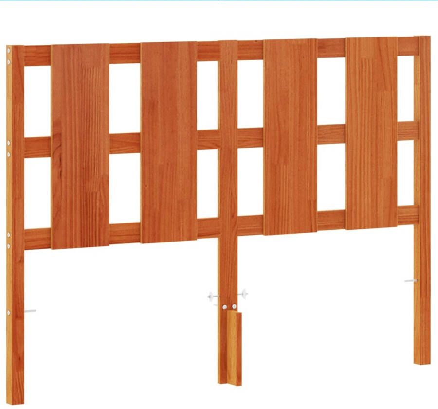 VidaXL Hoofdbord 135 cm massief grenenhout wasbruin - Foto 4