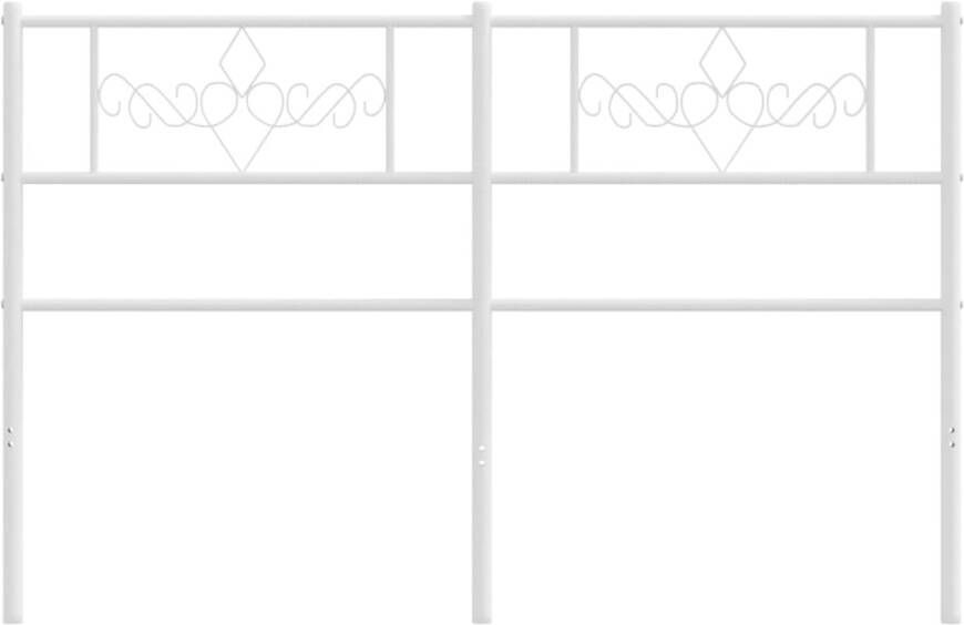 VidaXL Hoofdbord 135 cm metaal wit - Foto 2