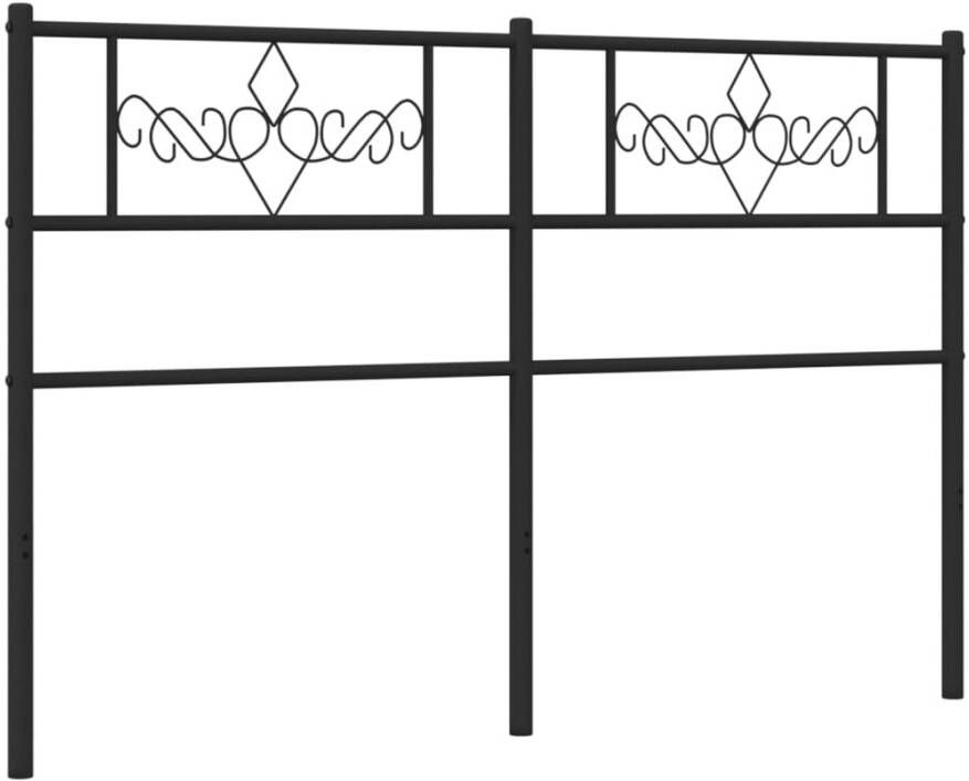 VIDAXL Hoofdbord 135 cm metaal zwart