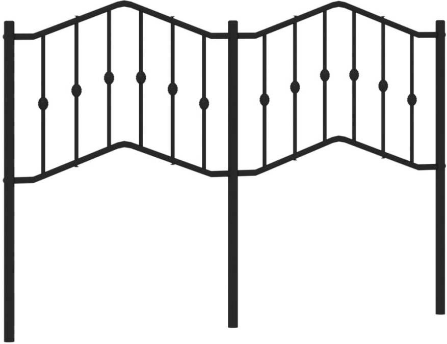 VIDAXL Hoofdbord 135 cm metaal zwart