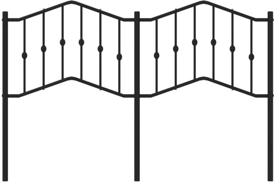 VIDAXL Hoofdbord 135 cm metaal zwart - Foto 2