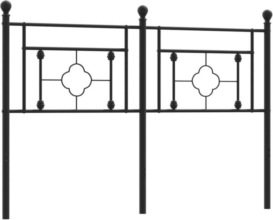 VIDAXL Hoofdbord 135 cm metaal zwart