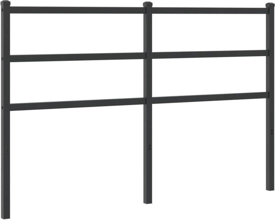 VIDAXL Hoofdbord 135 cm metaal zwart