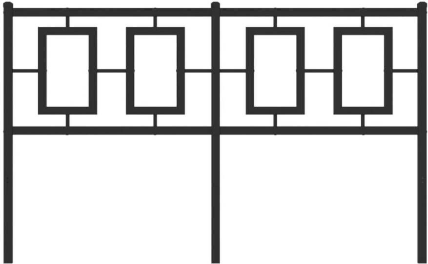 VidaXL Hoofdbord 135 cm metaal zwart - Foto 2