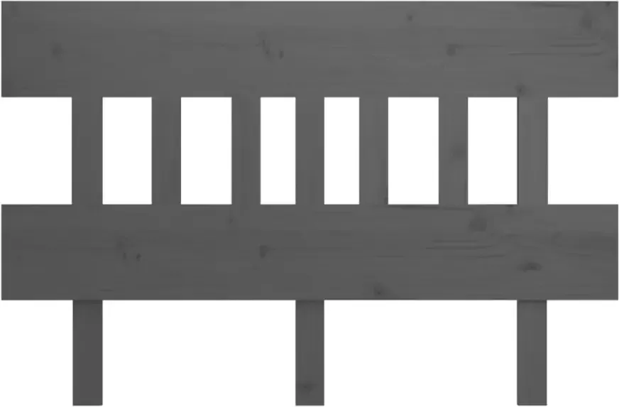 VIDAXL Hoofdbord 138 5x3x81 cm massief grenenhout grijs - Foto 3