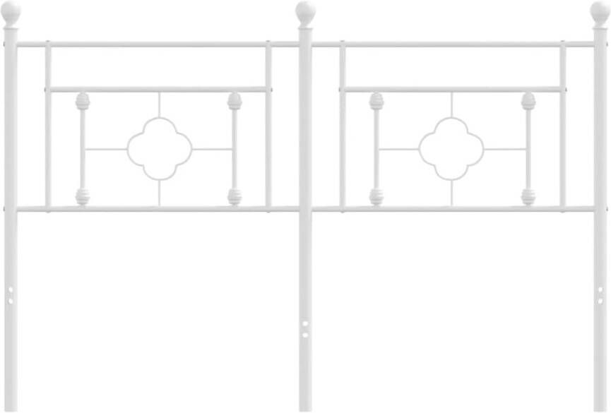 VIDAXL Hoofdbord 140 cm metaal wit - Foto 2