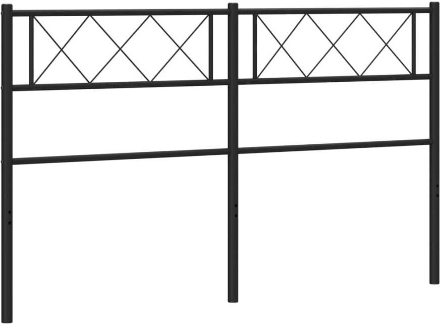 VIDAXL Hoofdbord 140 cm metaal zwart