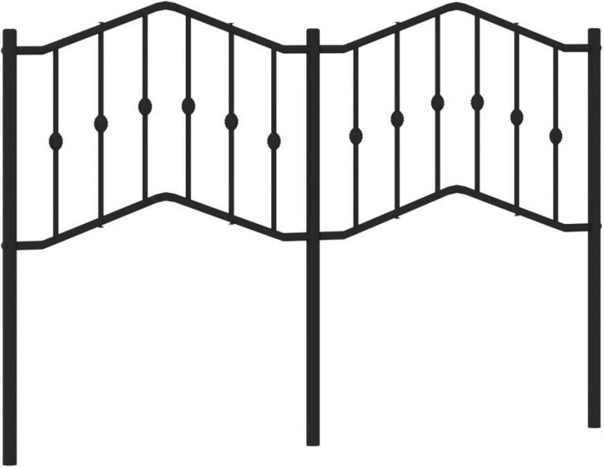 VIDAXL Hoofdbord 140 cm metaal zwart