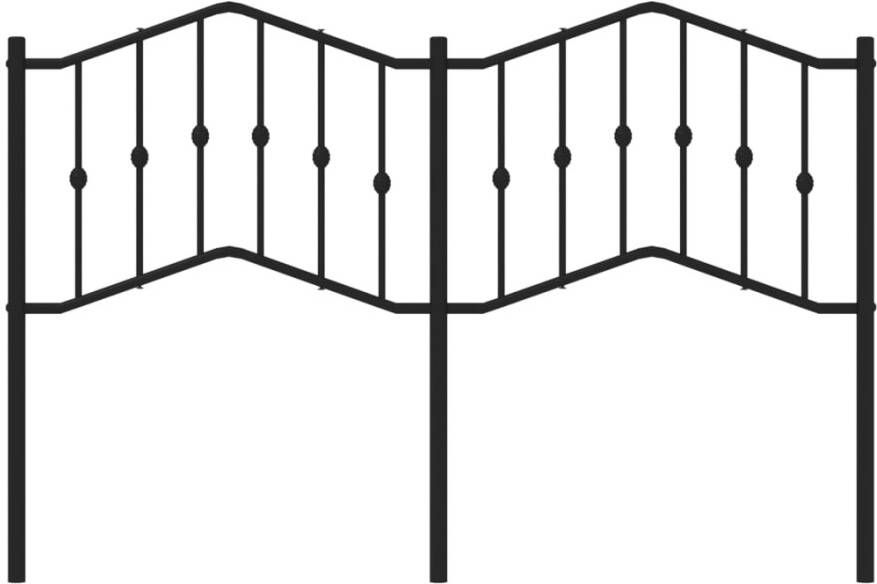VIDAXL Hoofdbord 140 cm metaal zwart - Foto 2