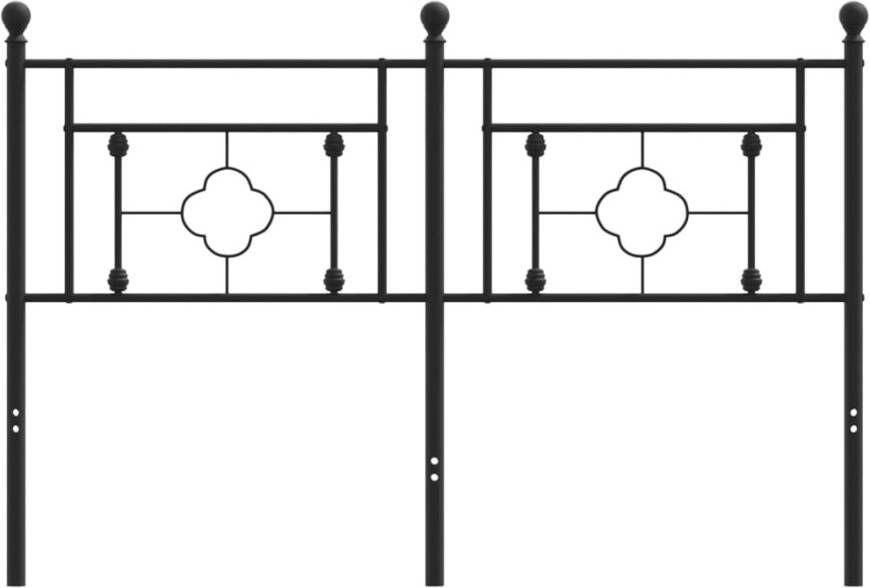VIDAXL Hoofdbord 140 cm metaal zwart - Foto 2
