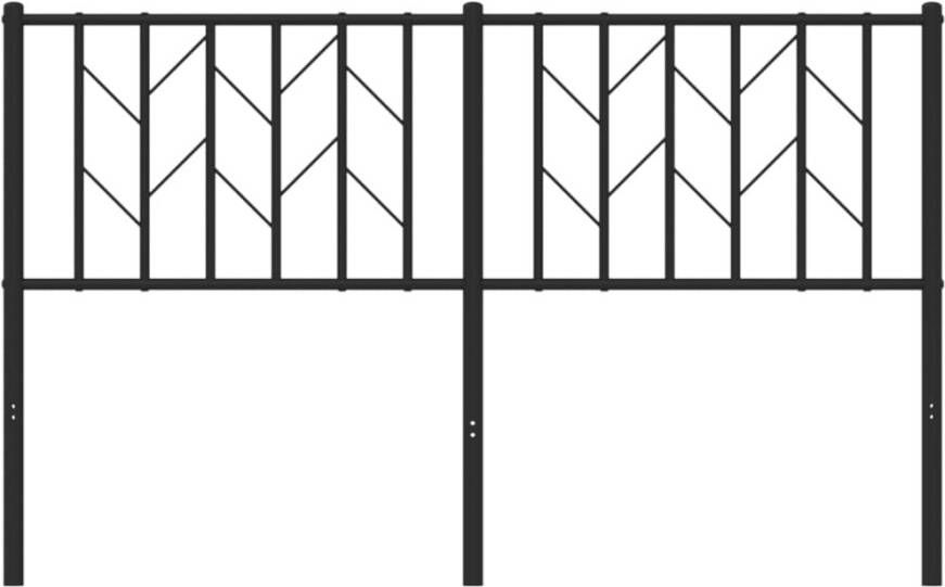 VIDAXL Hoofdbord 140 cm metaal zwart - Foto 3