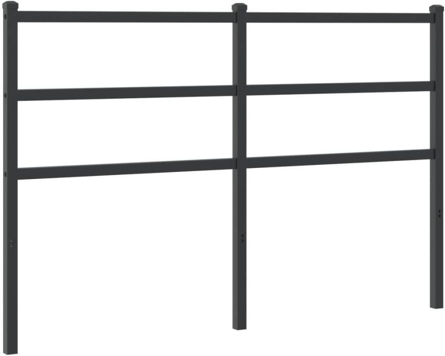 VIDAXL Hoofdbord 140 cm metaal zwart