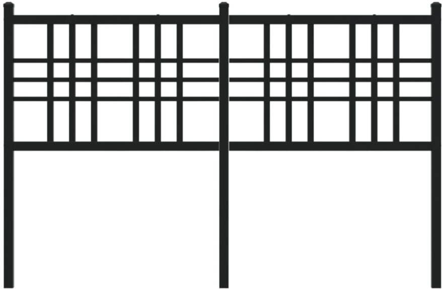 VidaXL Hoofdbord 140 cm metaal zwart - Foto 4