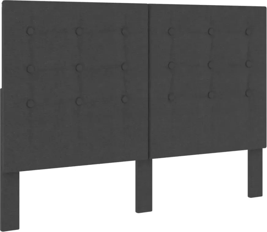 VIDAXL Hoofdbord 140x200 cm getuft stof donkergrijs - Foto 4