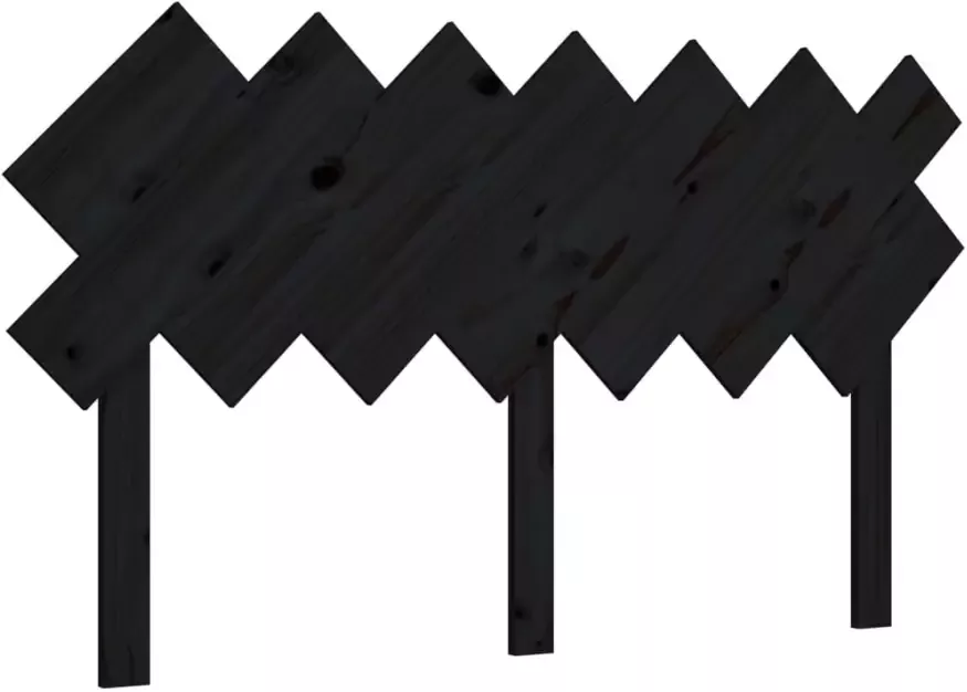 VIDAXL Hoofdbord 141x3x80 5 cm massief grenenhout zwart - Foto 3