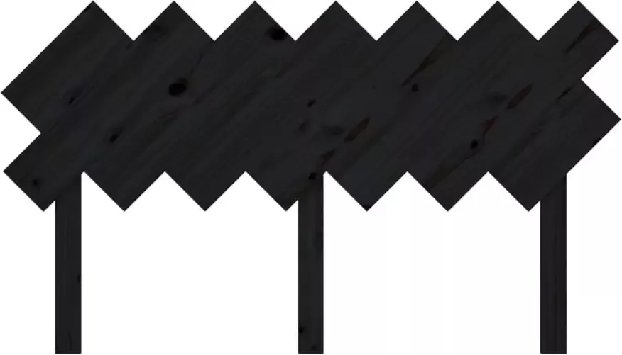 VIDAXL Hoofdbord 141x3x80 5 cm massief grenenhout zwart - Foto 2