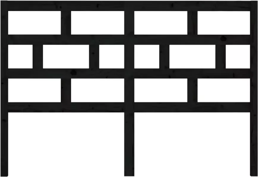 VidaXL Hoofdbord 141x4x100 cm massief grenenhout zwart - Foto 3