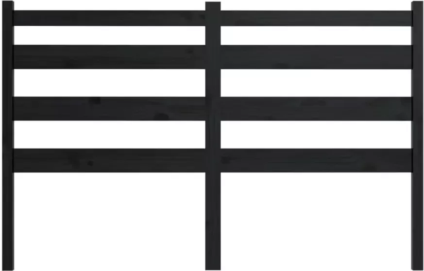 VidaXL Hoofdbord 141x4x100 cm massief grenenhout zwart - Foto 4