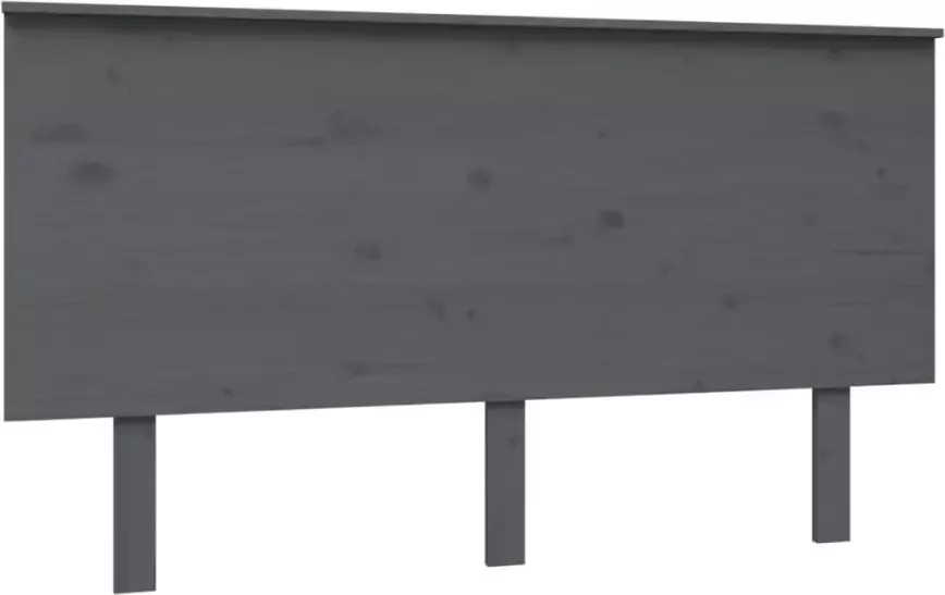 VIDAXL Hoofdbord 144x6x82 5 cm massief grenenhout grijs - Foto 4