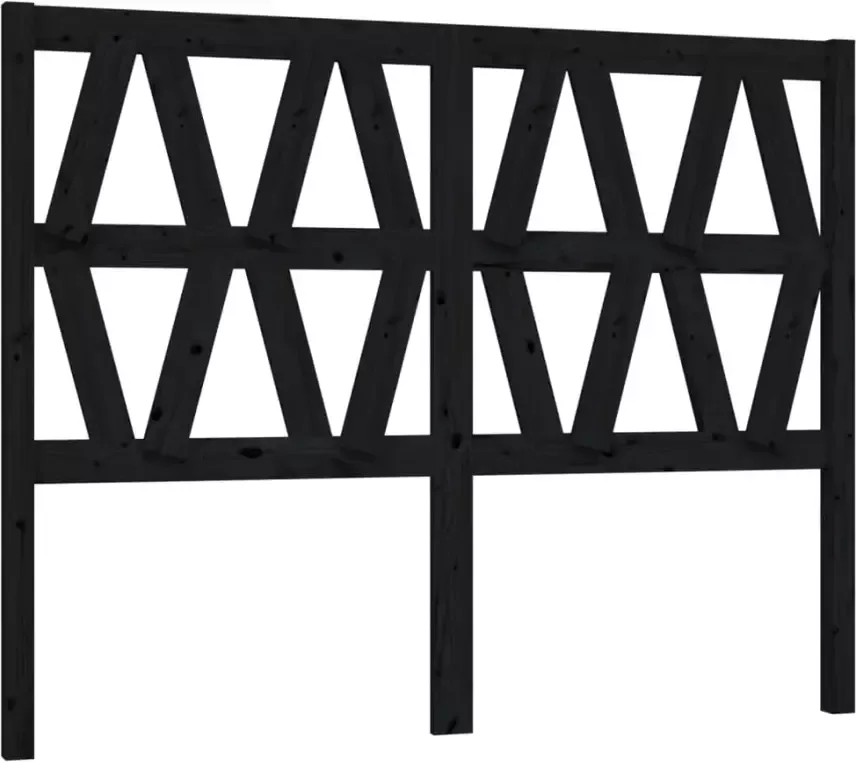VIDAXL Hoofdbord 146x4x100 cm massief grenenhout zwart - Foto 5