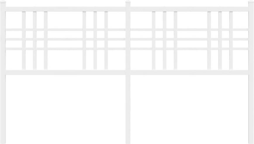 VidaXL Hoofdbord 150 cm metaal wit - Foto 4