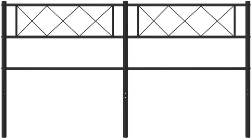 VIDAXL Hoofdbord 150 cm metaal zwart - Foto 2