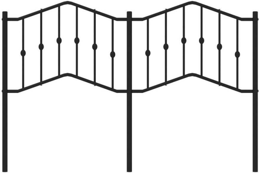 VIDAXL Hoofdbord 150 cm metaal zwart - Foto 2