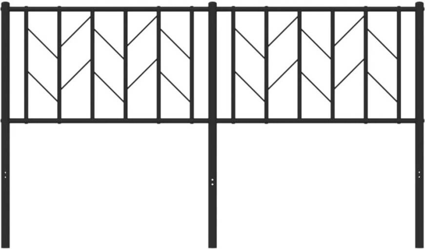 VIDAXL Hoofdbord 150 cm metaal zwart - Foto 3