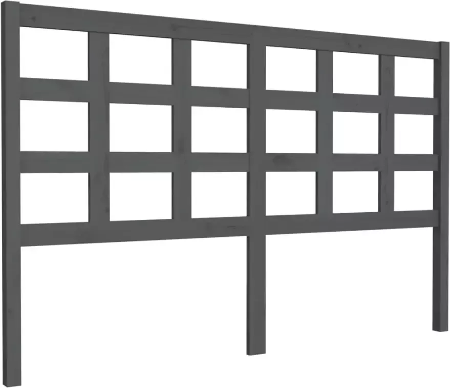 VIDAXL Hoofdbord 156x4x100 cm massief grenenhout grijs - Foto 4