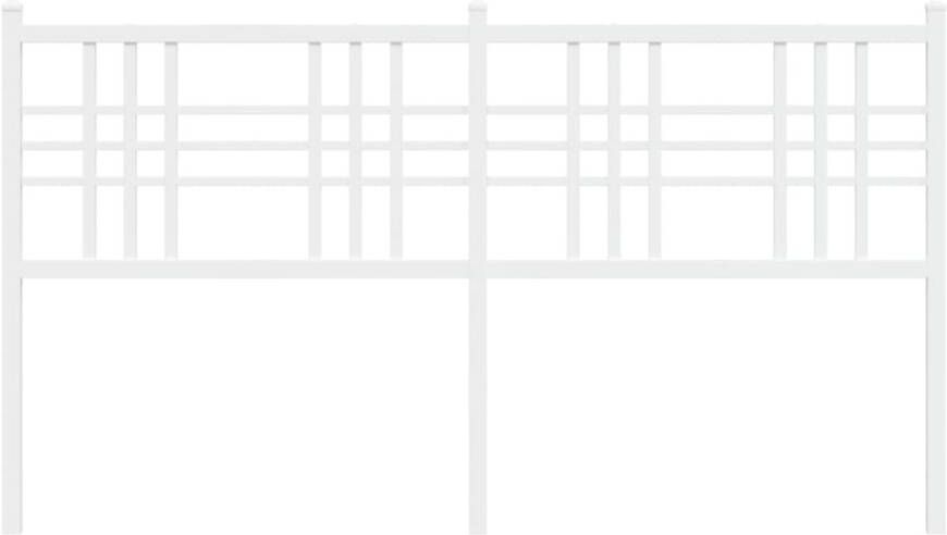 VidaXL Hoofdbord 160 cm metaal wit - Foto 4