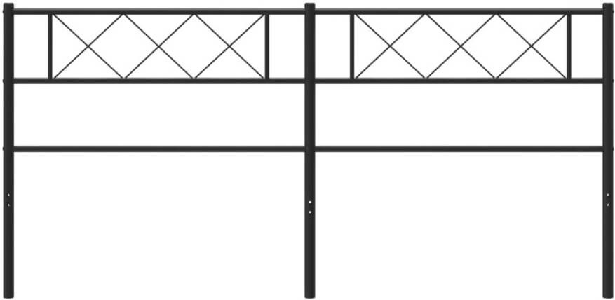 VIDAXL Hoofdbord 160 cm metaal zwart - Foto 2