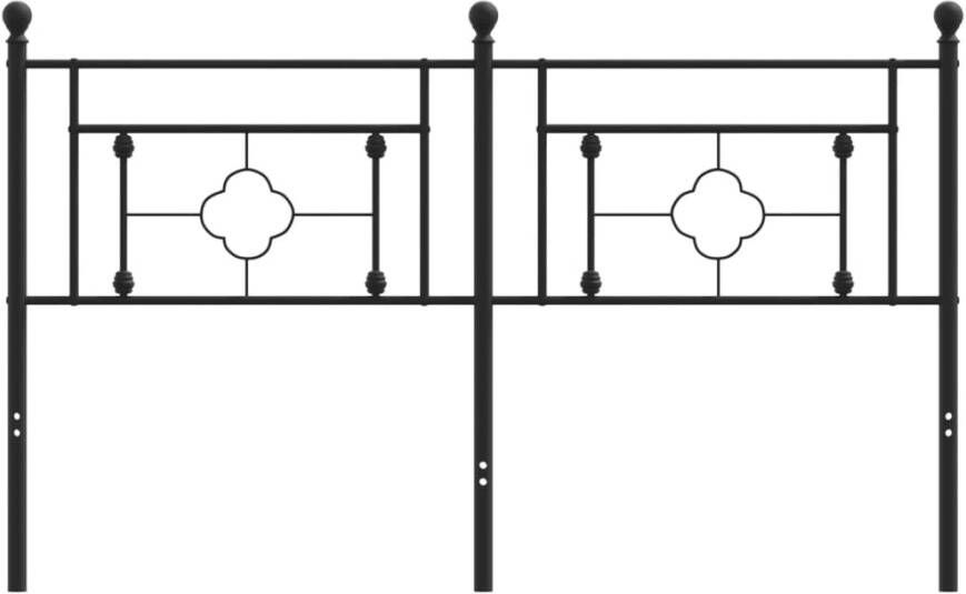 VIDAXL Hoofdbord 160 cm metaal zwart - Foto 2