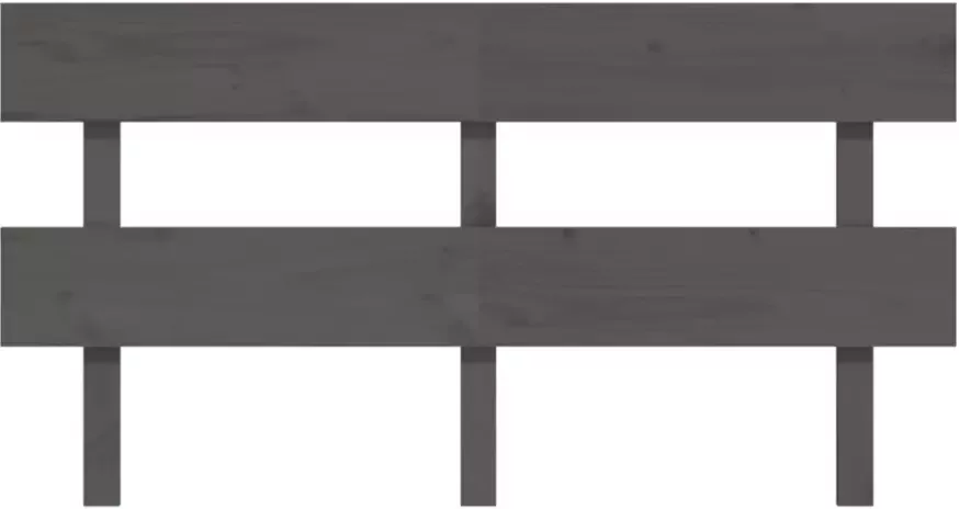 VIDAXL Hoofdbord 164x3x81 cm massief grenenhout grijs - Foto 3